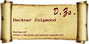 Deckner Zsigmond névjegykártya